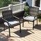 Set of 2 PE Rattan Patio Chairs with Cushions Stackable Wicker Armchairs for Outdoor Use